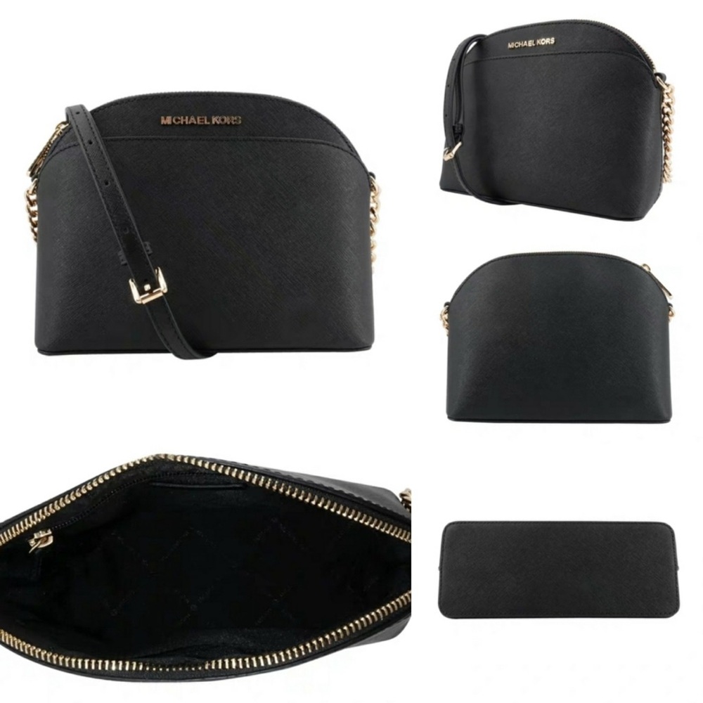 Michael Kors Emmy Saffiano Leather Black Crossbody Bag